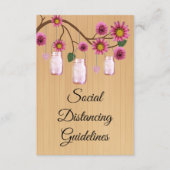 Rode bloemige weckpot veiligheidsmaatregelen informatiekaartje (Voorkant)