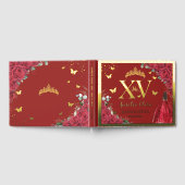 Rode Bloemjurk Quinceañera Quince 15 XV Gold Gastenboek (Volledig)