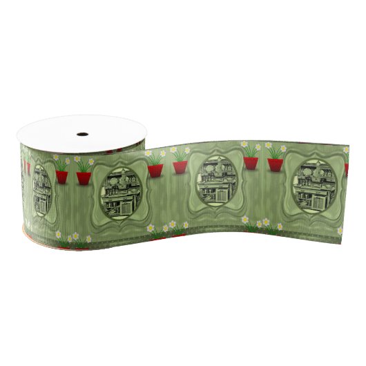 rode bloemkool grosgrain lint (Spoel)