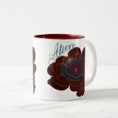 rode bloemkroon tweekleurige koffiemok (Voorkant rechts)