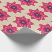 Rode bloemkunst Glanzend Verpakkingsdocument, 30 i Cadeaupapier (Hoek)