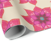 Rode bloemkunst Glanzend Verpakkingsdocument, 30 i Cadeaupapier (Rol Hoek)