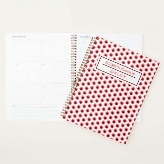 Rode Bloemmotief Dagelijks Planner (Display)