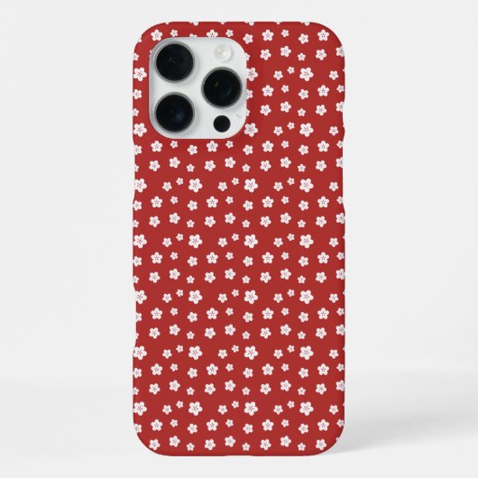 Rode Bloemmotief iPhone Hoesje (Achterkant)