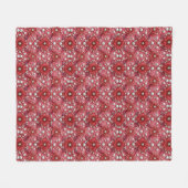 Rode Bloemmotief Met Parelaccenten Fleece Deken (Voorkant (Horizontaal))