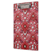 Rode Bloemmotief Met Parelaccenten Klembord (Links)