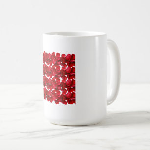 Rode Bloemmotief Naadloos Botanisch Ontwerp Koffiemok