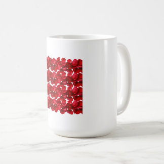 Rode Bloemmotief Naadloos Botanisch Ontwerp Koffiemok