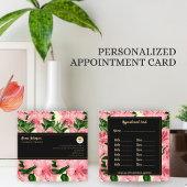 Rode Bloempatroon Aangepaste Naam Business Logo Afsprakenkaartje