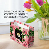 Rode Bloempatroon Aangepaste Naam Business Logo Groot Cadeauzakje