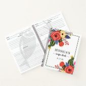 Rode Bloemrijke Bruiloftsrecepten Notitieboek (Binnen)