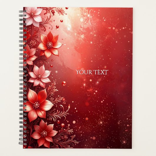Rode Bloemrijke Feestelijke Planner (Voorkant)