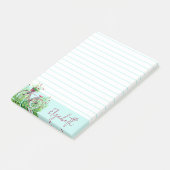 Rode bloemrijke fiets gepersonaliseerd post-it® notes (Schuin)