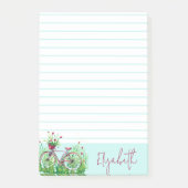Rode bloemrijke fiets gepersonaliseerd post-it® notes (Voorkant)