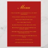 Rode bloemrijke Lange Levensduur Chinese Verjaarda Menu (Achterkant)