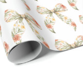 Rode bloemslingers verjaardag cadeaupapier (Rol Hoek)