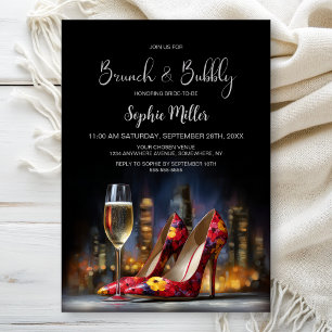 Rode bloemstiletto's Brunch en bubbels Kaart