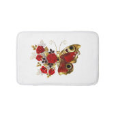 Rode bloemvlinder met rode rozen badmat (Voorkant)