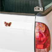 Rode bloemvlinder met rode rozen bumpersticker (Op Truck)