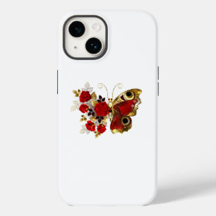 Rode bloemvlinder met rode rozen Case-Mate iPhone 14 hoesje
