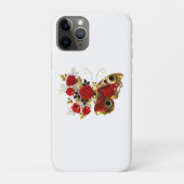 Rode bloemvlinder met rode rozen Case-Mate iPhone case (Achterkant)