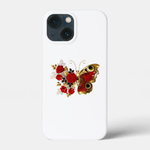 Rode bloemvlinder met rode rozen Case-Mate iPhone case