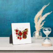 Rode bloemvlinder met rode rozen fotoplaat (Insitu)
