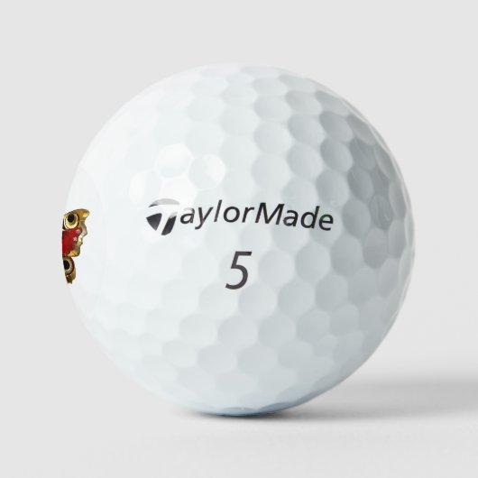 Rode bloemvlinder met rode rozen golfballen (Logo)