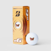 Rode bloemvlinder met rode rozen golfballen (Verpakking)