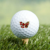 Rode bloemvlinder met rode rozen golfballen (Insitu Shirt)