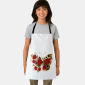 Rode bloemvlinder met rode rozen schort (Insitu)