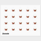 Rode bloemvlinder met rode rozen sticker (Vel)