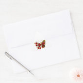 Rode bloemvlinder met rode rozen sticker (Envelop)