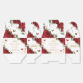 Rode Bloemvlinders Verjaardag Quinceañera 16 15 Bedankdoosjes (Ongevouwen)