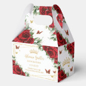 Rode Bloemvlinders Verjaardag Quinceañera 16 15 Bedankdoosjes (Achterkant)