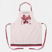 Rode bloesem bonsai 'Zoek harmonie' in Chinese kun Schort (Voorkant)