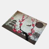 Rode bloesem boomlandschap "Geschenk van het leven Deurmat (Schuin)