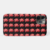 Rode Bloesem Waterverf Bloemmotief op Zwart Case-Mate iPhone Case (Achterkant (horizontaal))