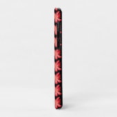 Rode Bloesem Waterverf Bloemmotief op Zwart Case-Mate iPhone Case (Achterkant/links)