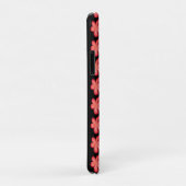 Rode Bloesem Waterverf Bloemmotief op Zwart Case-Mate iPhone Case (Achterkant/rechts)