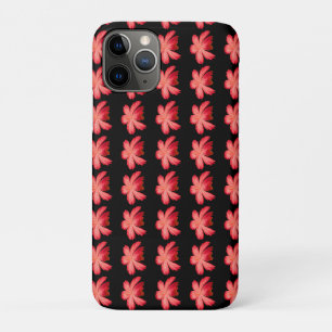 Rode Bloesem Waterverf Bloemmotief op Zwart Case-Mate iPhone Case