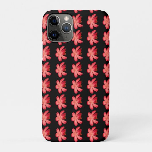 Rode Bloesem Waterverf Bloemmotief op Zwart Case-Mate iPhone Case (Achterkant)