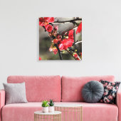 Rode bloesems Floral Canvas (Insitu (Woonkamer))