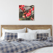Rode bloesems Floral Canvas Afdruk (Insitu (Slaapkamer))