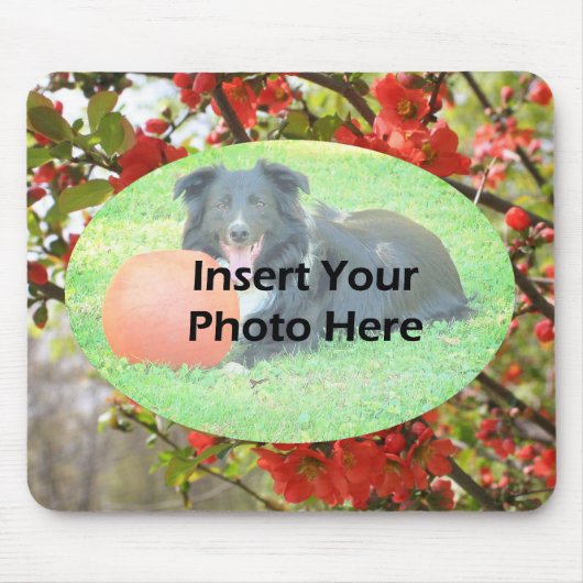 Rode bloesems Floral Foto Lijst Muismat (Voorkant)