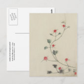 Rode bloesems op Vine Hokusai Briefkaart (Voorkant / Achterkant)
