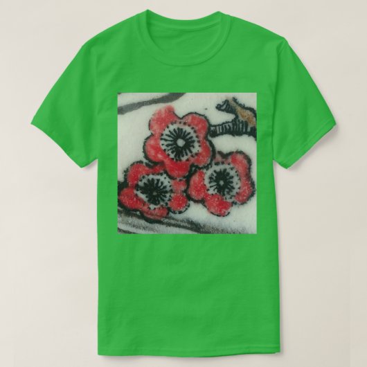 Rode bloesems t-shirt (Design voorkant)