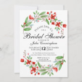 Rode bloesems Waterverf Floral Vrijgezellenfeest Kaart (Voorkant)