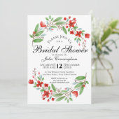 Rode bloesems Waterverf Floral Vrijgezellenfeest Kaart (Staand voorkant)