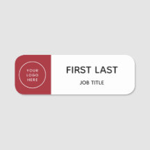 Rode Blok Logo Naam Tag Restaurant Team Badge